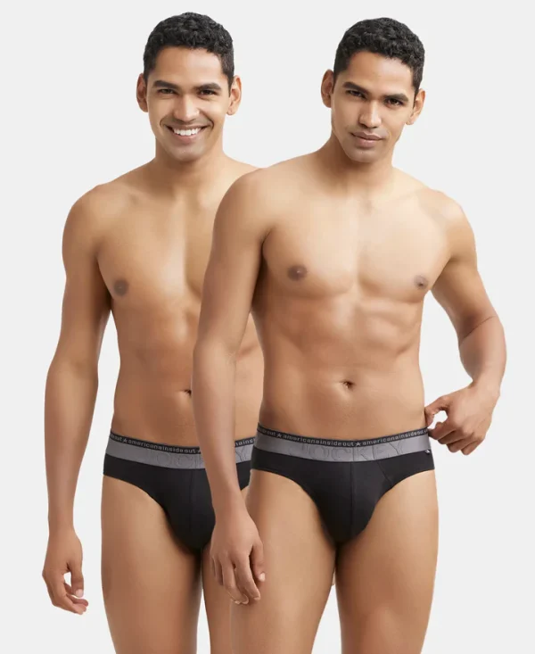 Jockey Super Combed Cotton Elastane Stretch Solid Brief US59 - Pack of 2